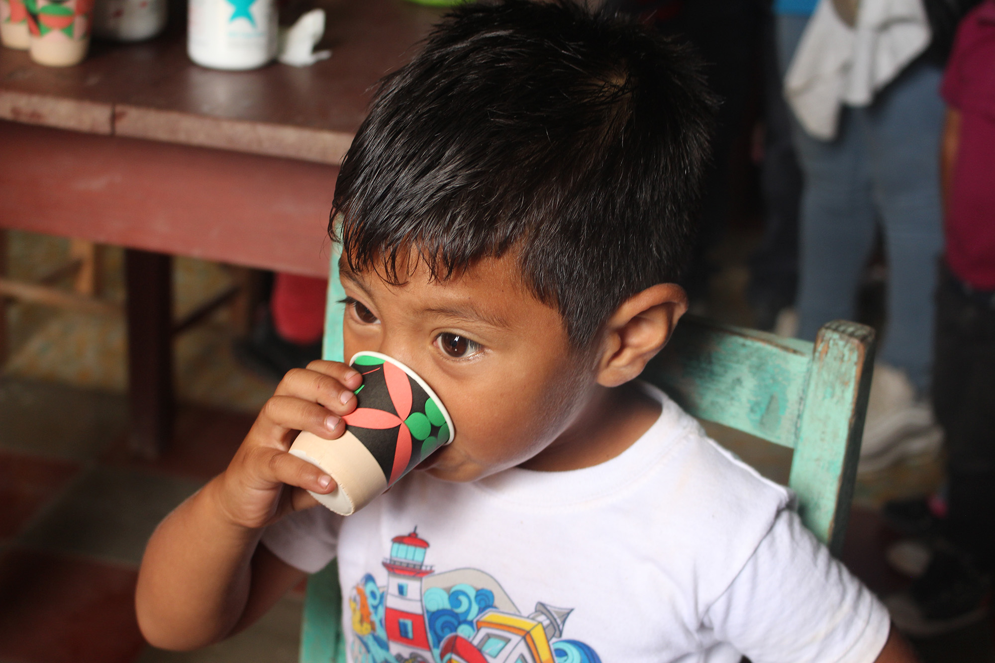 Child at a feeding center in Honduras